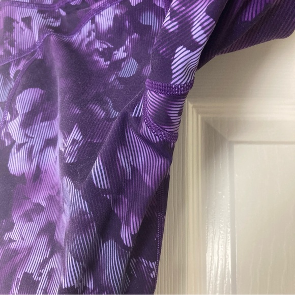 Athleta Rainier Printed Tight Legging Purple Floral Pants L Size SP - Picture 9 of 14
